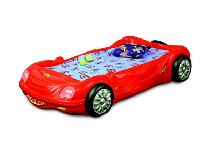 Habitación infantil Cama Cuna Diseño Coche de Carreras Cama de Coche con Colchón
