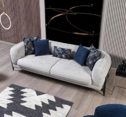 Sofá sofá tapizado de tres plazas Gris Muebles de sofá modernos Diseño de 3 plazas Nuevo