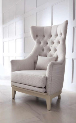 Sillón orejero, sillón de club, sillón Chesterfield de lujo, asiento de lujo, asiento de sala de estar, nuevo.