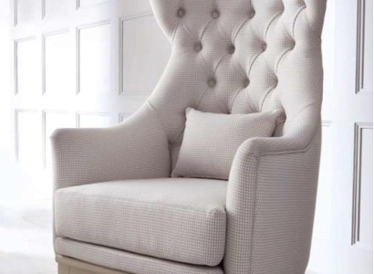 Sillón orejero, sillón de club, sillón Chesterfield de lujo, asiento de lujo, asiento de sala de estar, nuevo.