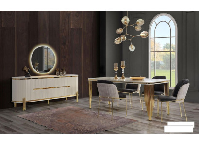 Muebles de metal para comedor conjunto de mesa silla tocador juego de comedor sillas 6 piezas.