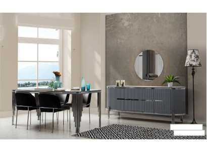 Juego de comedor de lujo mesa silla conjunto de muebles de mesa de madera cómoda de mesa de 6 piezas.