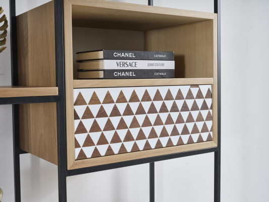 Estantería de diseño de estantería de madera, estante de pie, estante de archivos, estantería de oficina, nueva.