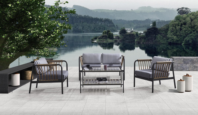 Sofá de 2 plazas Sofás de lujo modernos de tela gris de diseño de muebles.