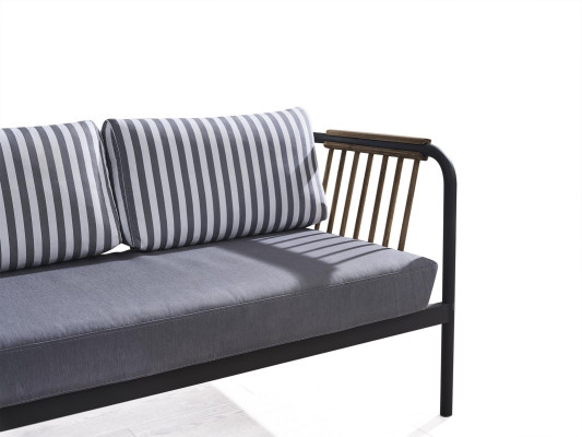Sofá de 2 plazas Sofás de lujo modernos de tela gris de diseño de muebles.