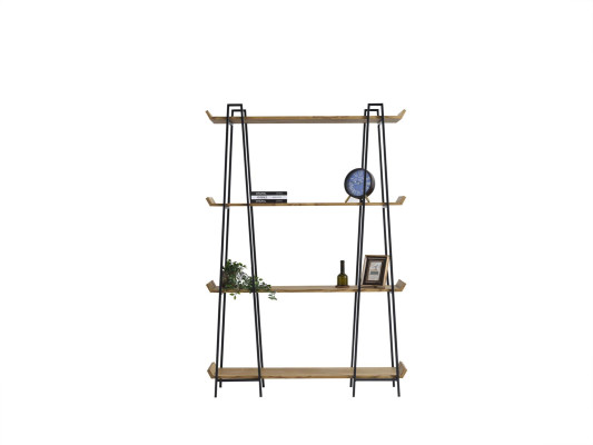 Elegante y funcional estantería de madera para la sala de estar.
