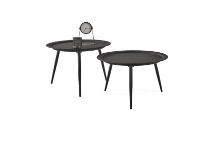 Diseñador de 2 mesas de centro redondas para la sala de estar de calidad premium.