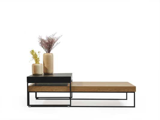 Mesa auxiliar de madera Loft Mesa de centro Mesa de madera en la sala de estar Mesa de centro de madera.