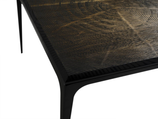 Mesa de centro de lujo cuadrada muebles de mesa de sala de estar en negro.