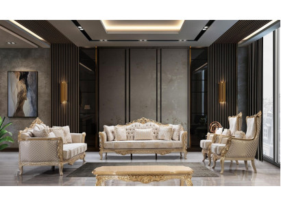 Sofá Chesterfield barroco, muebles clásicos de salón, juego completo de 5 piezas.