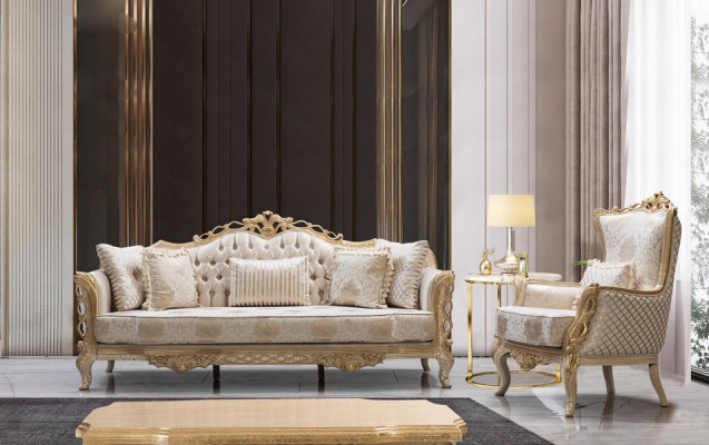 Sofá Chesterfield barroco, muebles clásicos de salón, juego completo de 5 piezas.