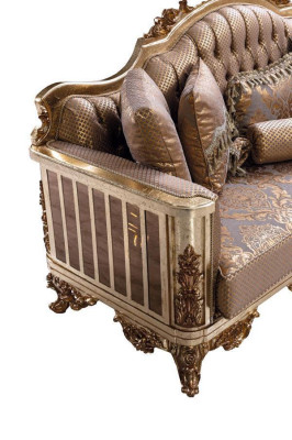 Juego de sofá Set Clásico Juego de asientos Cojín Mesa de café 5 piezas