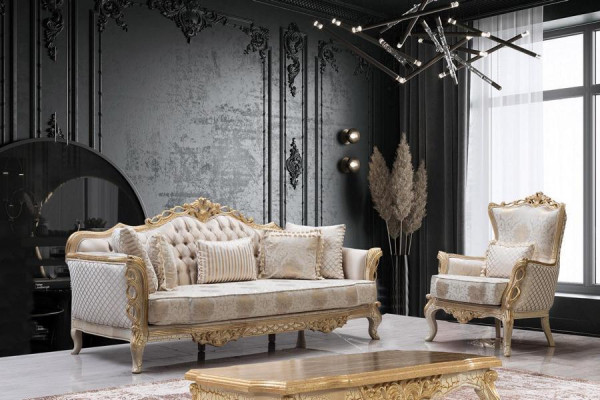 Sofá 3+1 Sillón conjunto de sala de estar de lujo de tela nuevo