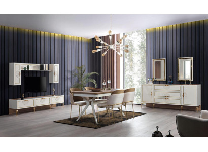 Comedor conjunto de comedor, mesa 4 sillas aparador 2 espejos 8 piezas nuevo