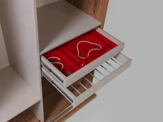 Dormitorio armario de lujo de madera con diseño de vidrio moderno nuevo.