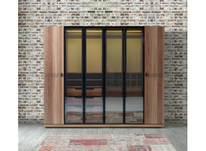 Armario transparente de lujo con diseño de muebles para el dormitorio.