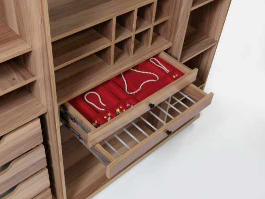 Armario transparente de lujo con diseño de muebles para el dormitorio.