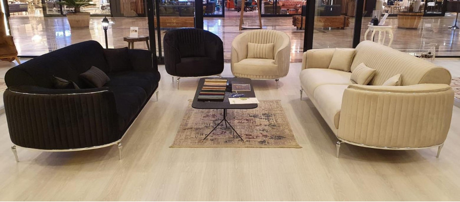 Sofá textil de sala de estar 3 plazas, muebles de lujo, diseño de asiento, sofá lounge.