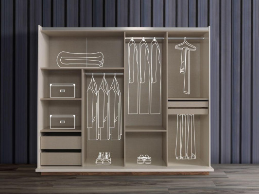 Dormitorio Armario de lujo de madera diseño moderno muebles blancos nuevos