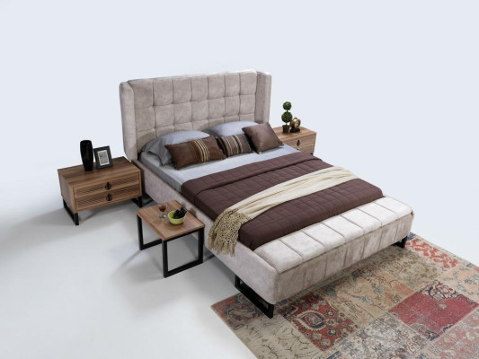Cama cama doble muebles decoración dormitorio diseño tela textil nuevo