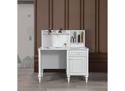 Escritorio moderno, escritorio de madera para habitación de jóvenes y niños, mueble blanco.