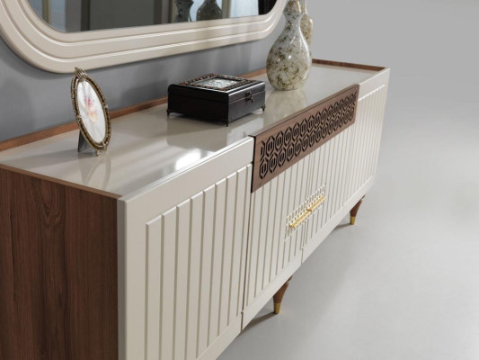 Aparador XXL Anrichte Kommode 201cm con espejo 2 piezas. Armario Cómodas