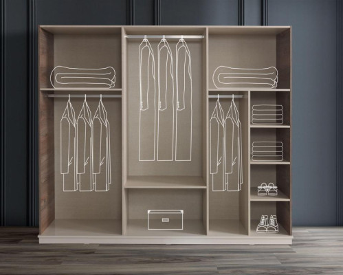 Dormitorio Armario de lujo de madera Diseño de armario de ropa muebles de madera.