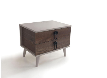 Mesita de noche de dormitorio moderna Mesa auxiliar de lujo en madera.