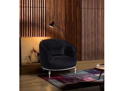Sillón de diseño para sala de estar, sofá textil, tapicería de lujo, asiento nuevo, negro.