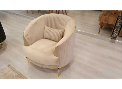 Sillón de sala de estar tapizado en textil 1 plaza asiento tapizado individual lujo.
