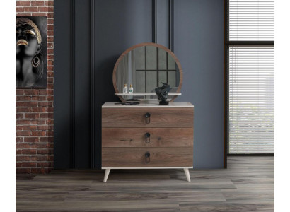 Dormitorio Cómoda con Espejo de Lujo Moderno Conjunto de Muebles 2 Piezas de Madera Nuevo