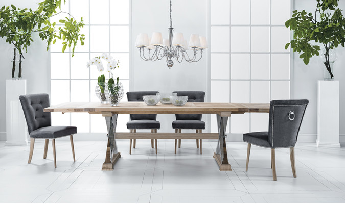Silla de diseñador Chesterfield con respaldo de martillo, sillas de comedor tapizadas.