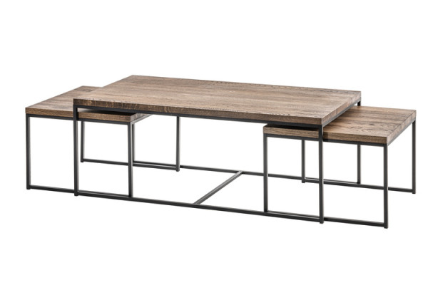 Diseño de madera Mesas auxiliares Mesa de sofá Sala de estar 3 piezas Set Sala de estar Loft