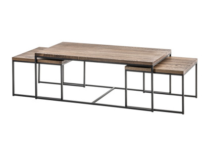 Diseño de madera Mesas auxiliares Mesa de sofá Sala de estar 3 piezas Set Sala de estar Loft