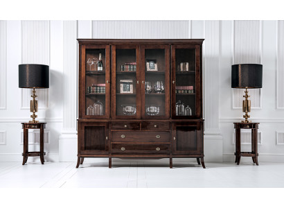 Armario de pared Aparador de madera estilo barroco Brillo alto Buffet Vitrina Armario
