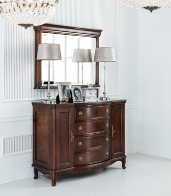 Espejo + cómoda Armario Cómodas Aparador Conjunto de dormitorio Madera Estilo antiguo Nuevo