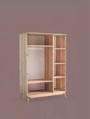 Armario de madera marrón para ropa en el dormitorio, mueble de guardarropa.