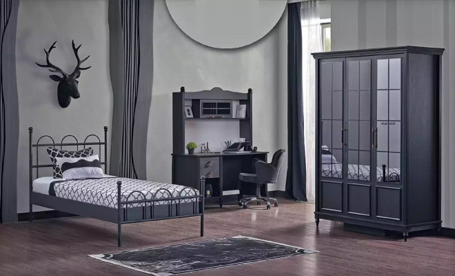 Armario negro de diseño armario de lujo mobiliario de dormitorio