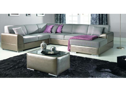 Sofá tapizado en forma de U de lujo en un elegante estilo contemporáneo con un toque refinado.