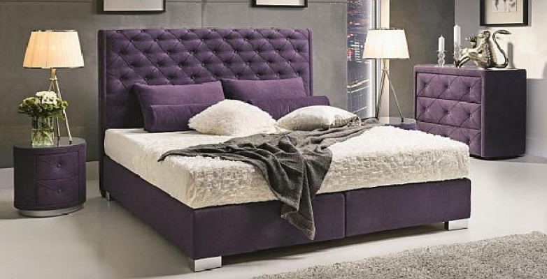 Continental Boxspring Cama Doble de Alta Caja Camas Tapiz Cuero Textil Nuevo