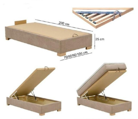 Cama Continental Boxspring Camas Acolchado Alto Doble Cuero Textil Cama