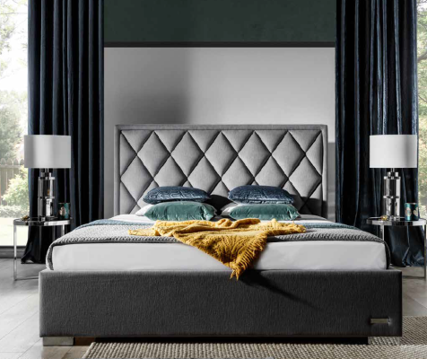 Cama de diseñador, ropa de cama, cuero, hotel de lujo, tapizado, tela.