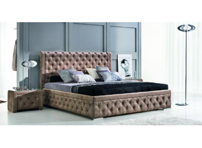 Una lujosa cama Chesterfield en un elegante estilo contemporáneo