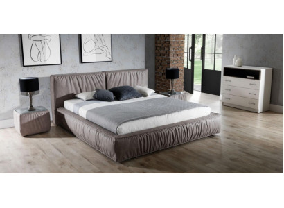 Cama Marrón Dormitorio Madera Muebles Textiles Estilo Clásico Art déco
