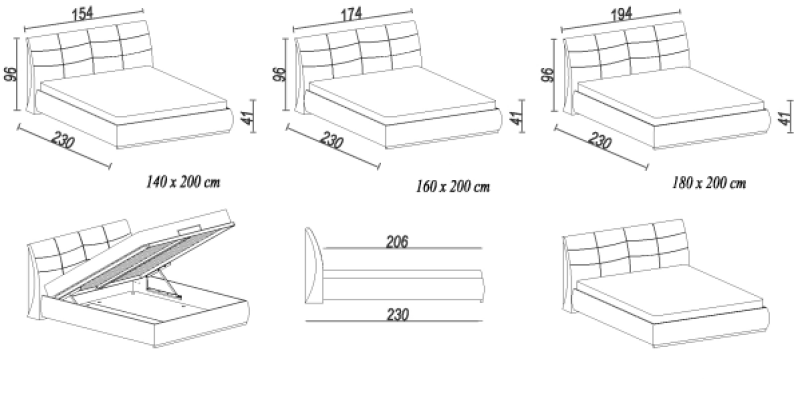 Cama cama de cuero cama tapizada cajón de la cama dormitorio doble cama conyugal camas APOLLOS
