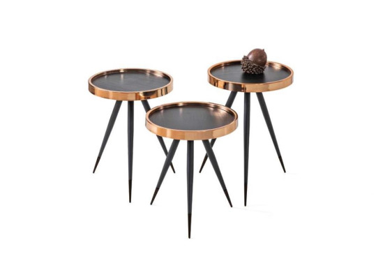 Lujoso conjunto contemporáneo de 3 mesas de centro de diseñador para la sala de estar