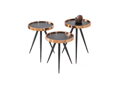 Lujoso conjunto contemporáneo de 3 mesas de centro de diseñador para la sala de estar