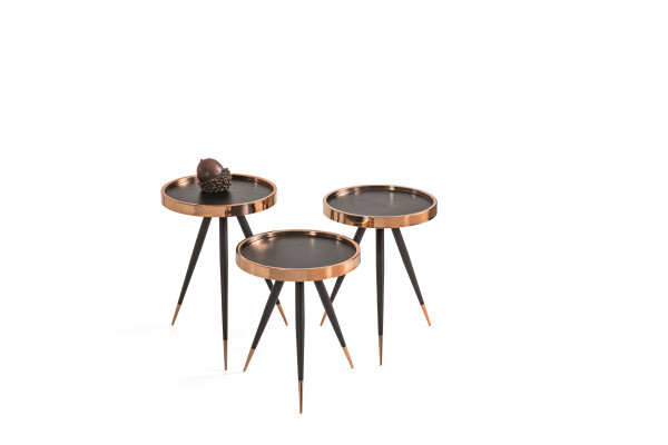 Lujoso conjunto contemporáneo de 3 mesas de centro de diseñador para la sala de estar