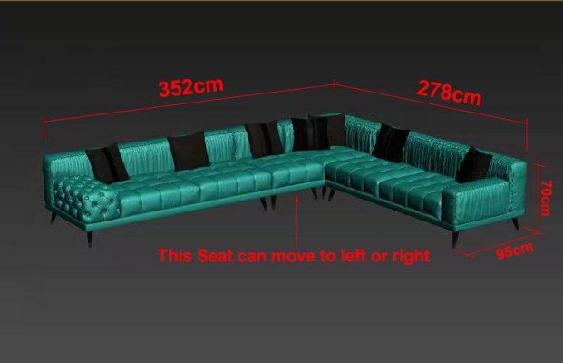 Sofá esquinero Forma L Sala de estar Sofá sillón Nuevos diseños Tapicería cuero