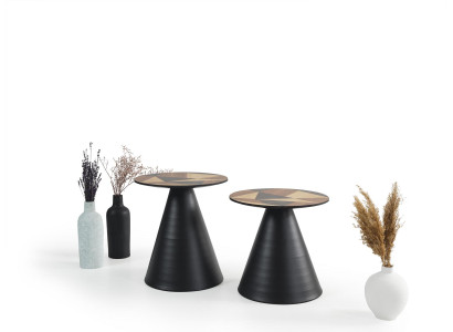 Conjunto de diseño con 2 mesas de centro en estilo contemporáneo para la sala de estar.